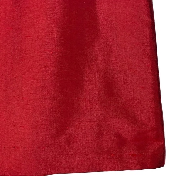 BROOKS BROTHERS RED 100% SILK KNEE LENGTH HOLIDAY SKIRT - Picture 8 of 11